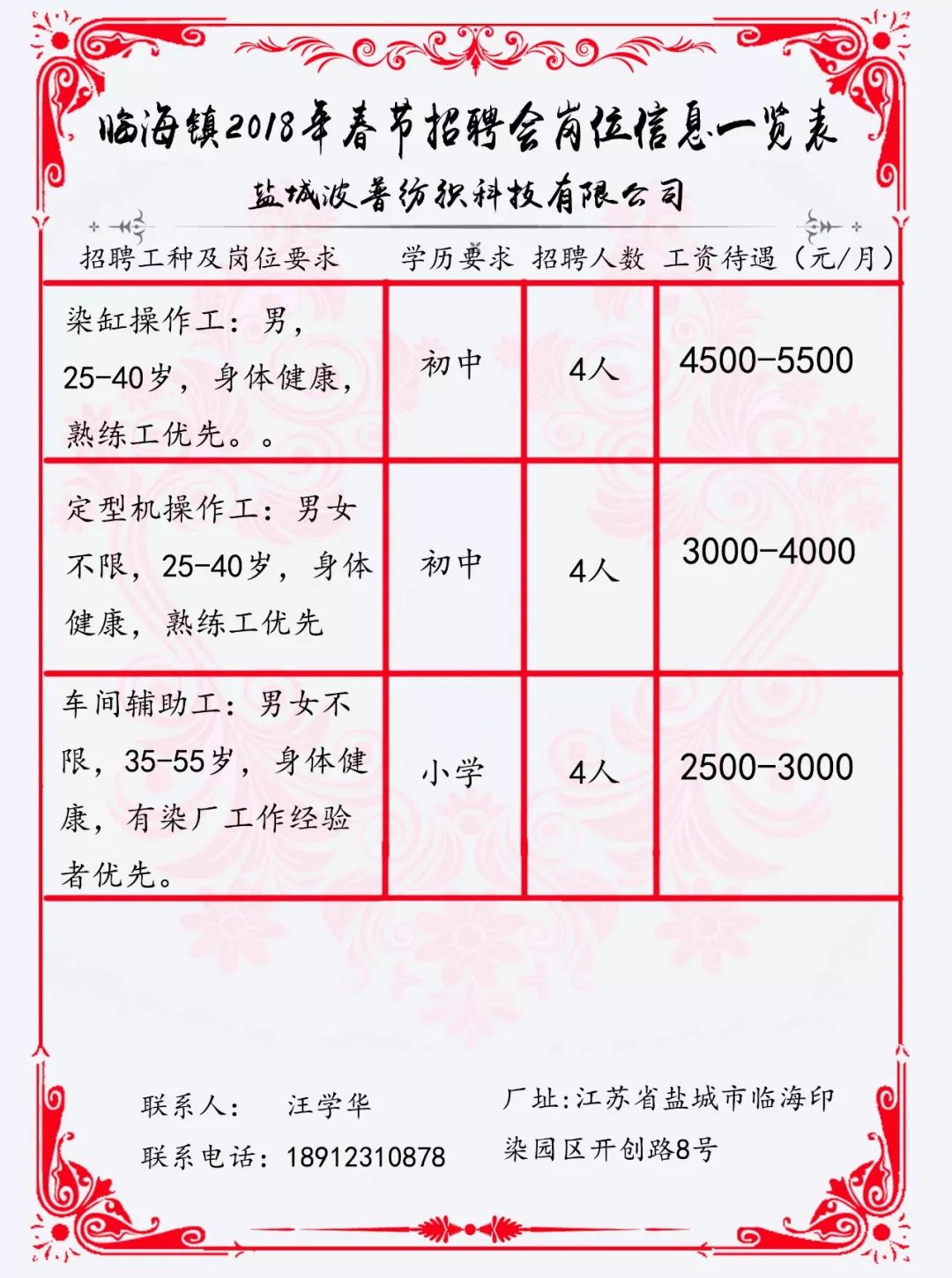 滨海镇最新招聘信息汇总